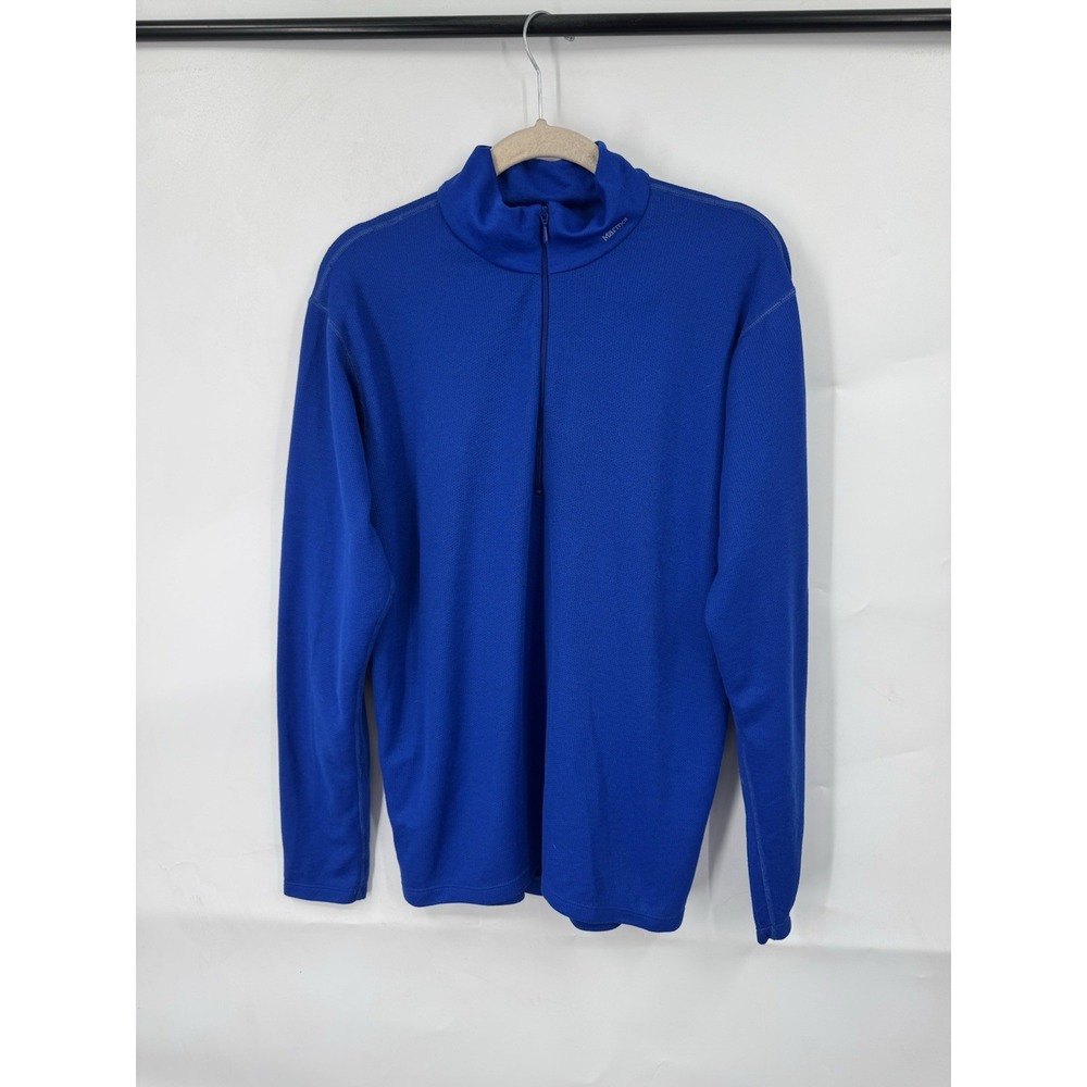 Marmot 1/4 Zip Pullover Men Medium Blue Outdoor Camp Hiking Gorpcore Nature‎